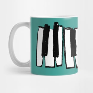 Hand Drawn: Minimalistic Piano Keys Mug